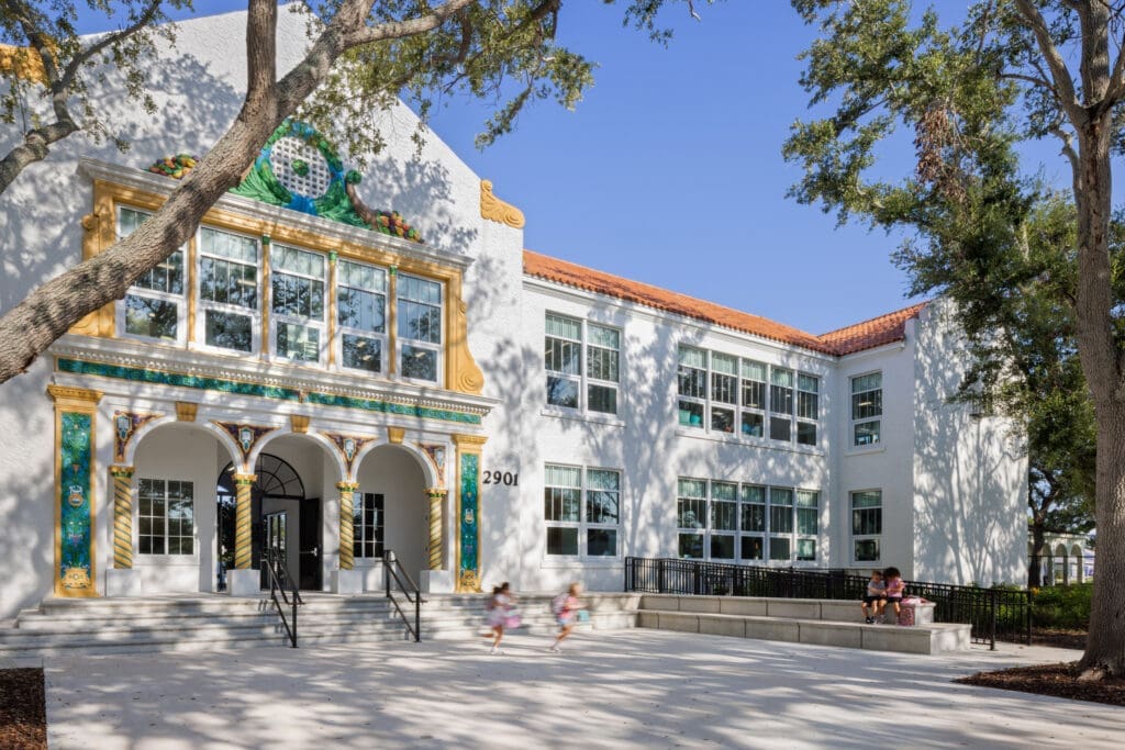 Bay Haven School
Restored Mediterranean Revival facade of Bay Haven School of Basics Plus, Sarasota, Florida, Sweet Sparkman Architects